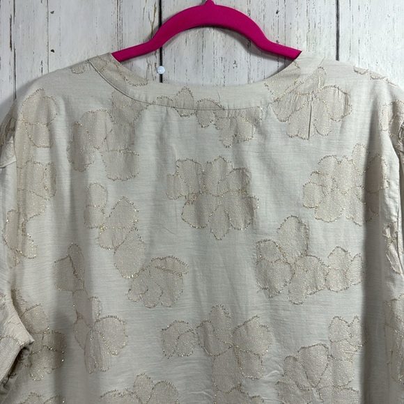 Chicos Jacquard Tiered V Neck Pockets Stretch Soft Lightweight Knee Length Dress - Picture 12 of 16